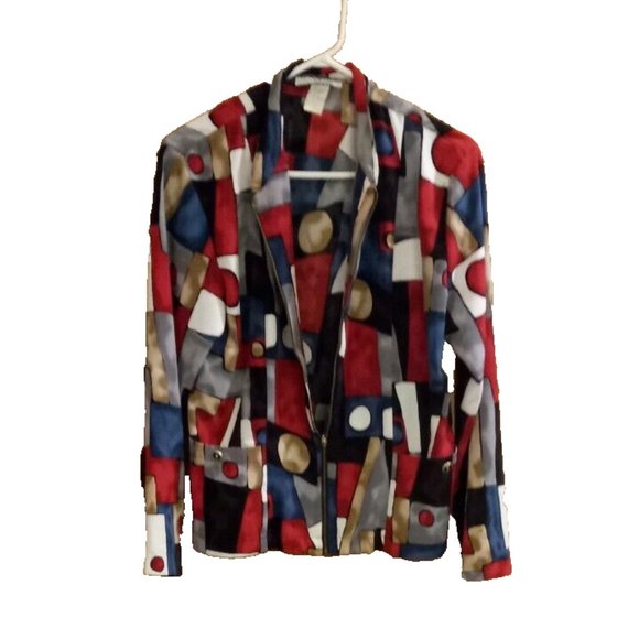 vintage kensington square jacket womans medium made in USA geometric design - Picture 1 of 5